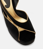 Etro Asymmetrical velvet platform sandals