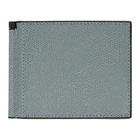 Valextra Blue Simple Grip Spring Wallet