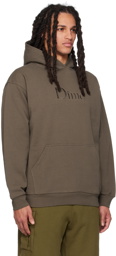 Dime Brown Embroidered Hoodie