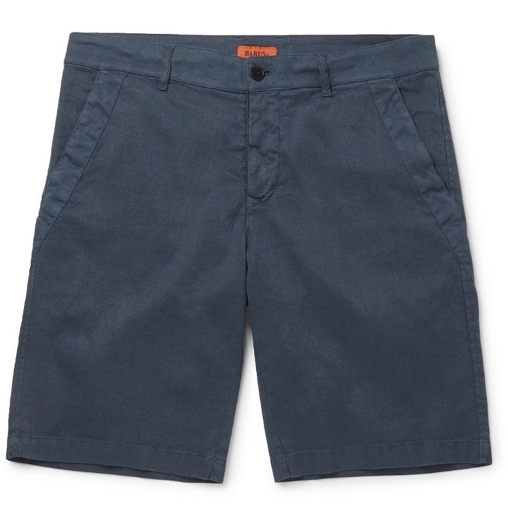 Photo: Barena - Slim-Fit Linen-Blend Shorts - Navy