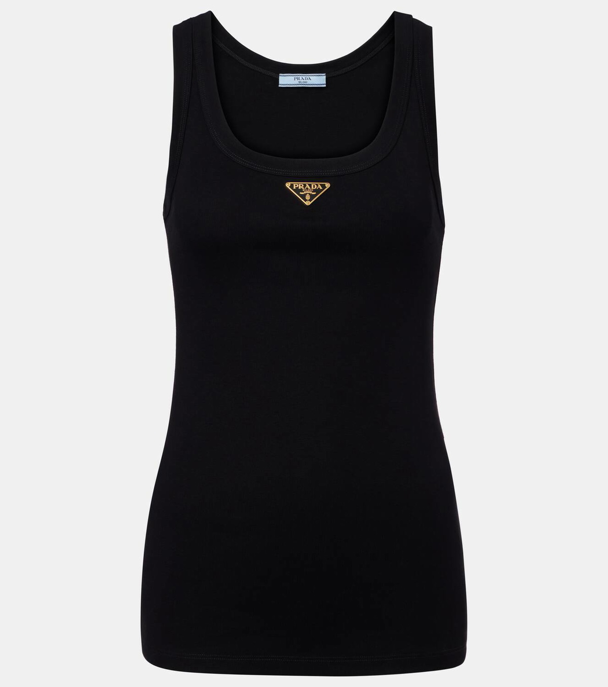 Prada Ribbed-knit cotton jersey tank top
