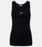 Prada Ribbed-knit cotton jersey tank top