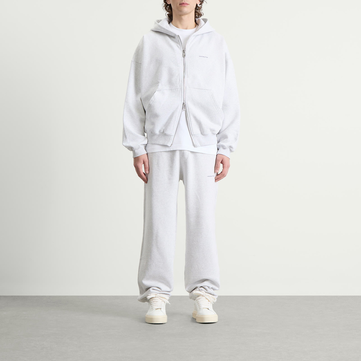 Cole Buxton Men's Mini Logo Sweatpants in Light Grey Marl