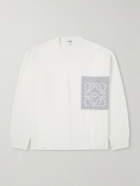 LOEWE - Anagram-Intarsia Knitted Sweater - White