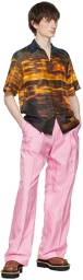 Dries Van Noten Pink Silk & Cotton Trousers