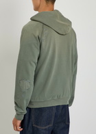 Acne Studios Logo Hooded Zip-through Cotton Sweatshirt Grey