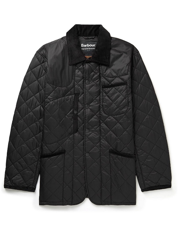Photo: Barbour White Label - Engineered Garments Staten Corduroy-Trimmed Padded Quilted Shell Jacket - Black