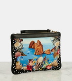 Dolce&Gabbana Capri printed leather-trimmed canvas pouch