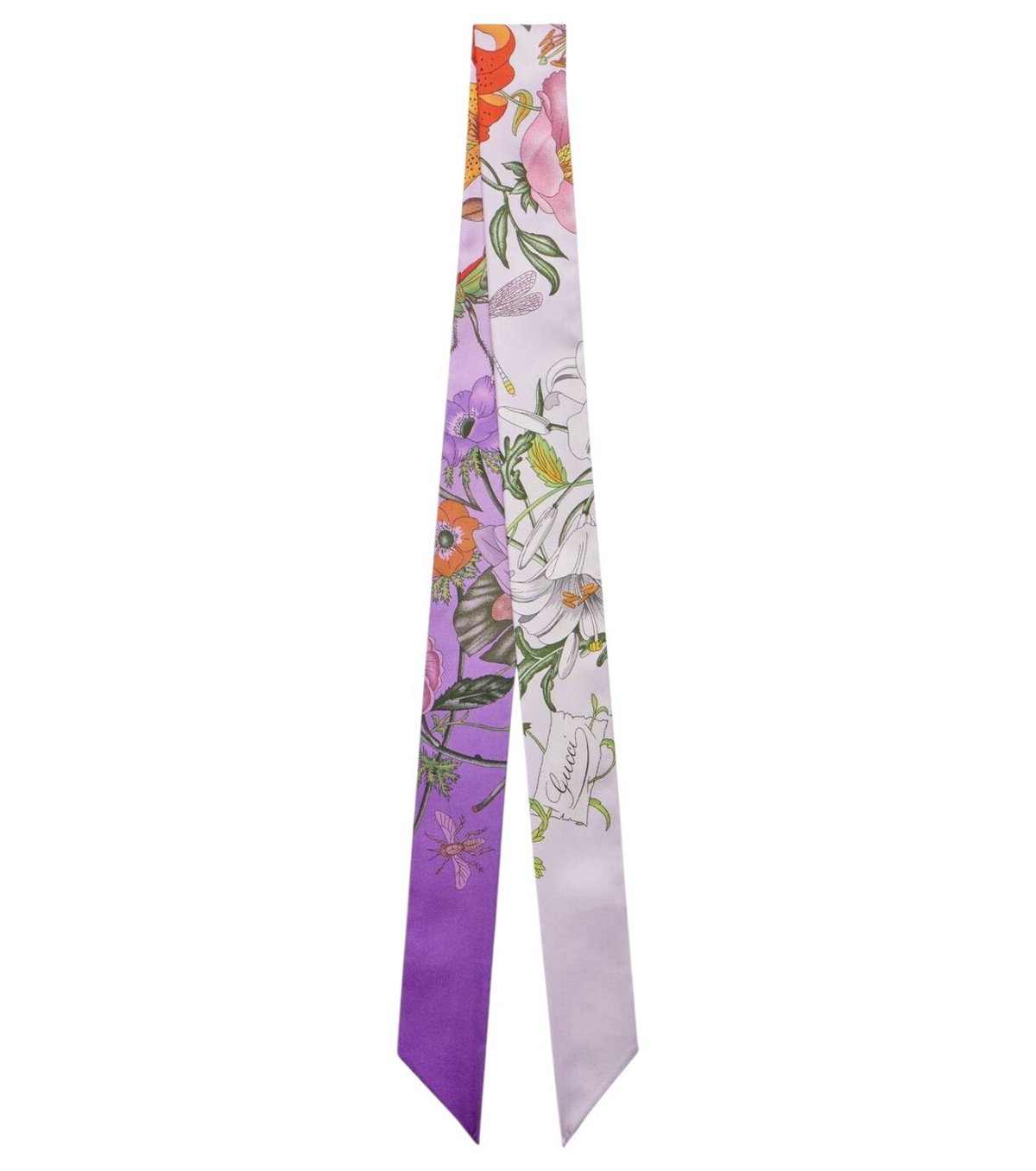 GUCCI - Flora Silk Twill Neck Bow Gucci