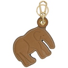 Loewe Tan Elephant Charm Keychain