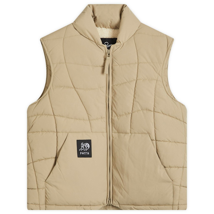 Photo: By Parra Men's Waved Alien Puffer Vest in Tan
