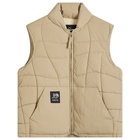 By Parra Men's Waved Alien Puffer Vest in Tan