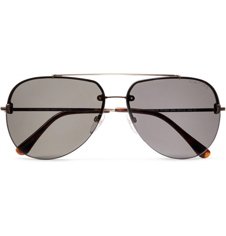 Photo: TOM FORD - Brad Aviator-Style Silver-Tone Sunglasses - Men - Silver