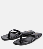 Toteme - Croc-effect leather thong sandals