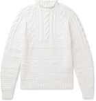 Ralph Lauren Purple Label - Cable-Knit Cotton-Blend Sweater - White