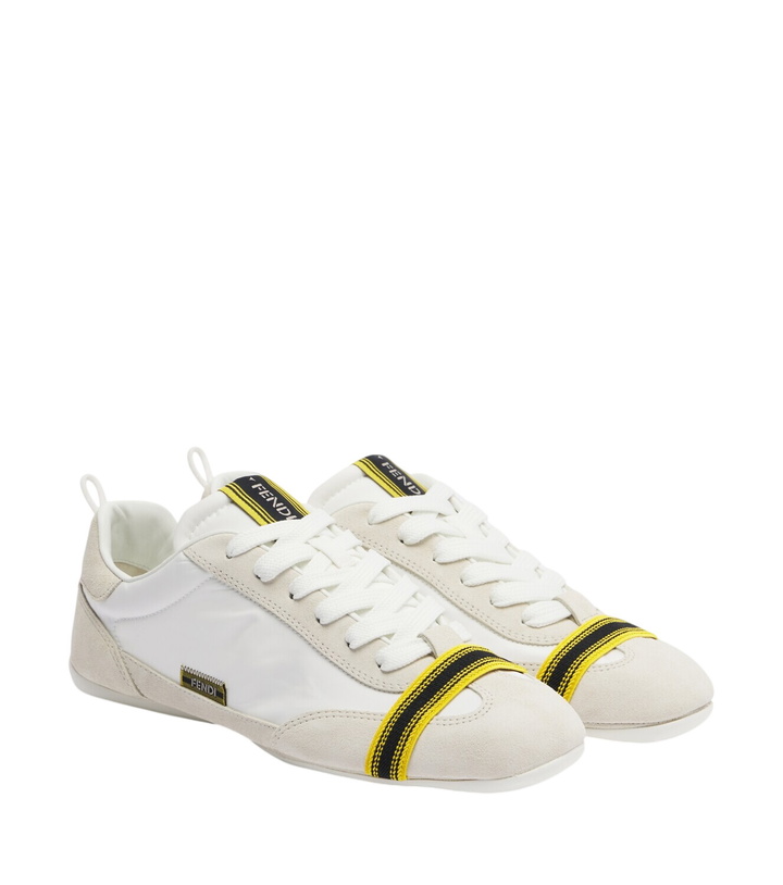 Photo: Fendi Wrap suede-trimmed sneakers