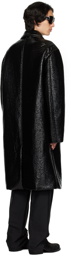 Dries Van Noten Black Crinkled Coat