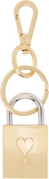 AMI Paris Gold Ami De Coeur Padlock Keychain