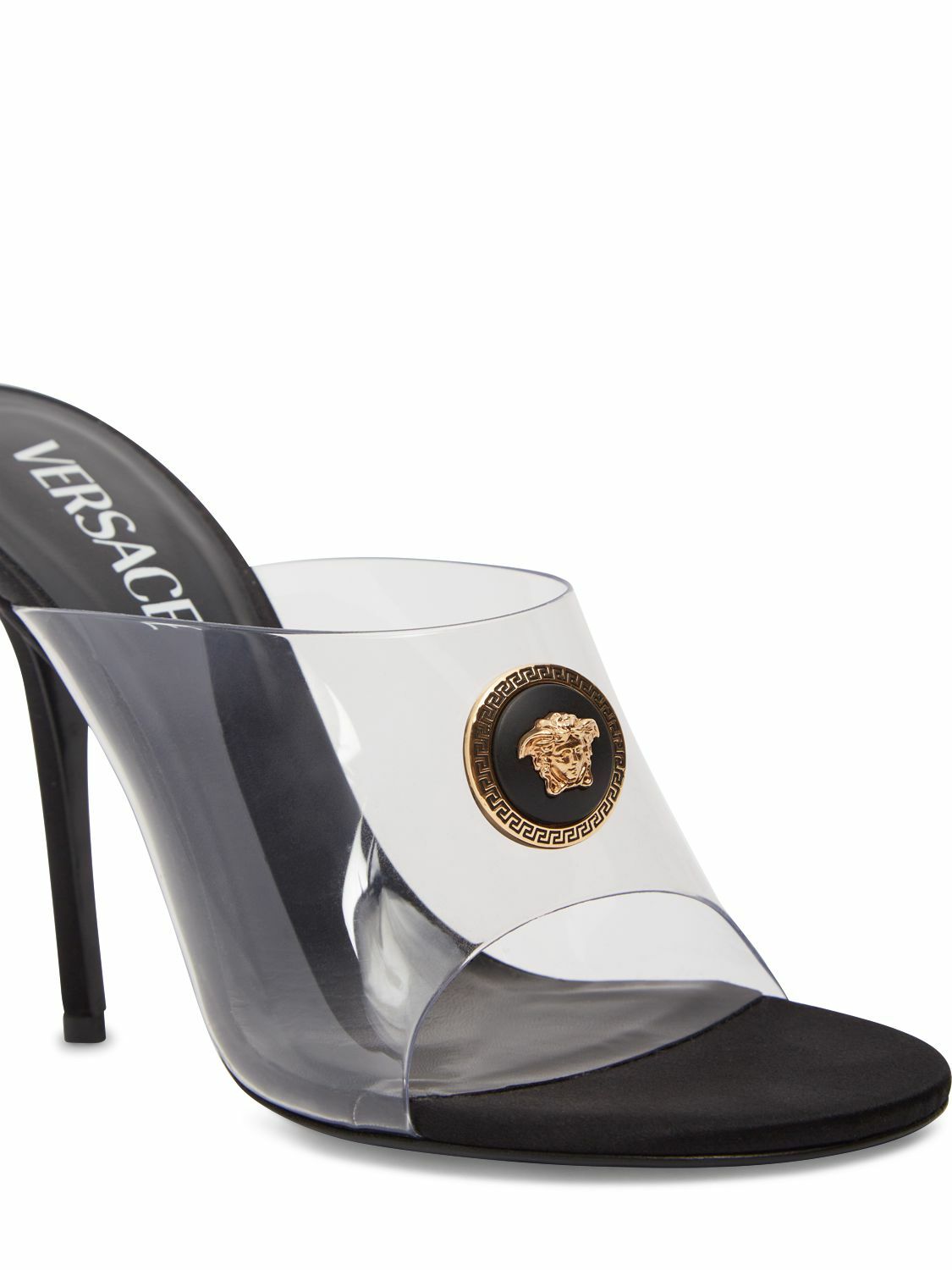 Versace discount plexi sandals