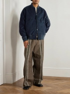 Kardo - Max Logo-Embroidered Cotton-Corduroy Bomber Jacket - Blue