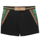 Fendi - Striped Cotton-Blend Tech-Jersey Shorts - Men - Black