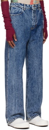 Eckhaus Latta Blue Wide-Leg Jeans