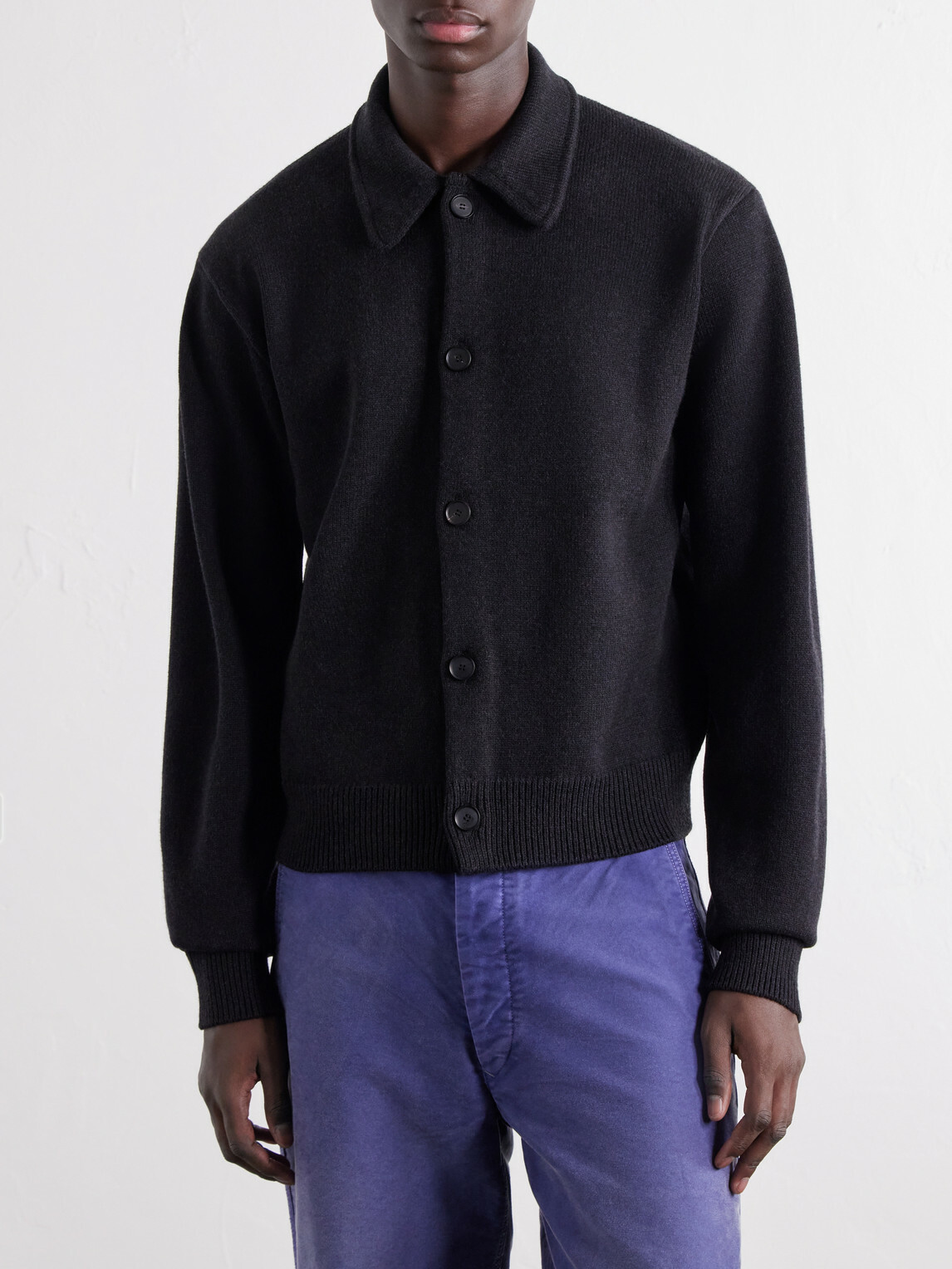 Auralee - Wool Cardigan - Black