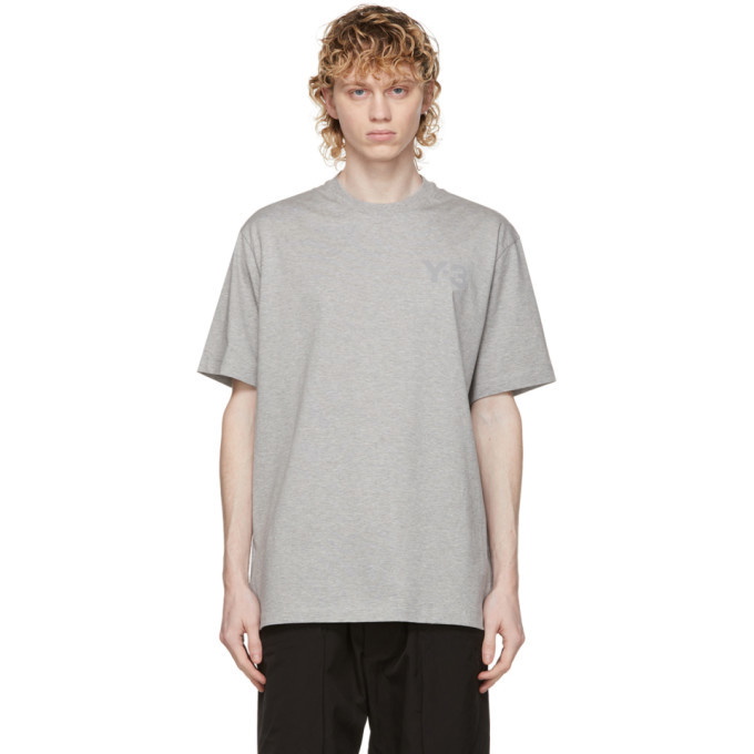 Photo: Y-3 Grey Classic Chest Logo T-Shirt