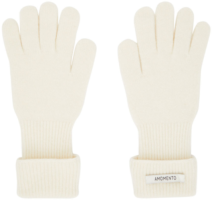 AMOMENTO Off-White Fingerhole Gloves AMOMENTO