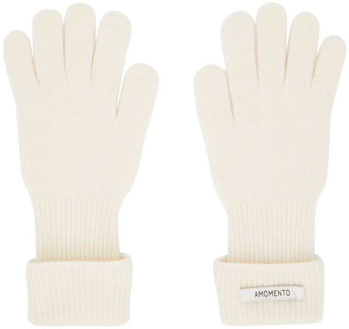 Photo: AMOMENTO Off-White Fingerhole Gloves