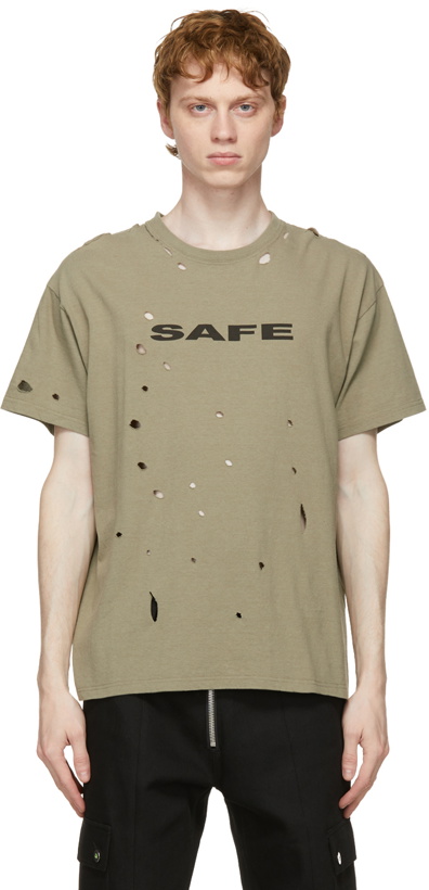 Photo: Sankuanz Khaki 'Safe' Holes T-Shirt