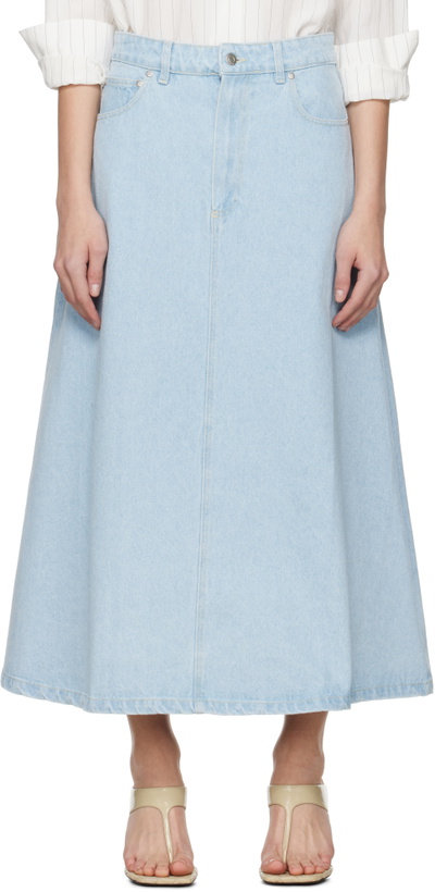 Photo: Nanushka Blue Cintia Denim Midi Skirt