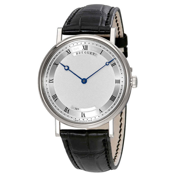 Photo: Breguet Classique 18kt White Gold Automatic Ultra Slim Silver Dial Leather Mens Watch 5157bb/11/9v6
