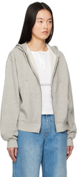 The Elder Statesman Gray Daily Zip Hoodie