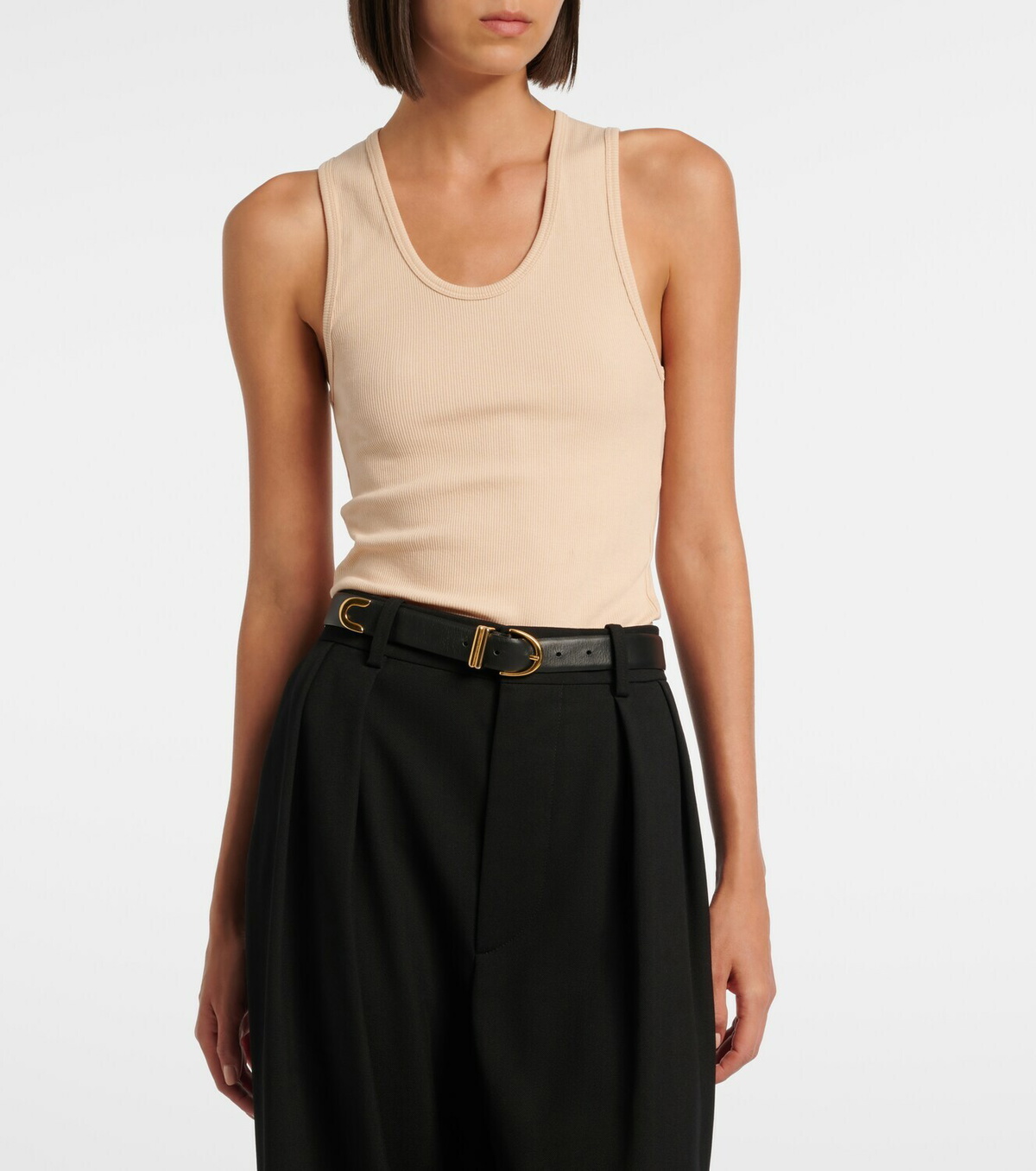 Wardrobe.NYC Ribbed-knit cotton tank top