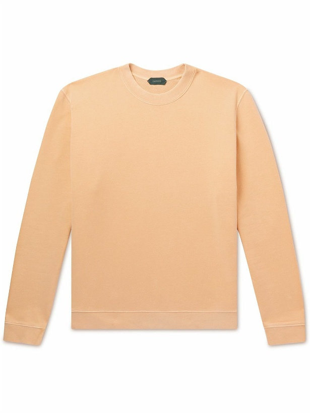 Photo: Incotex - Garment-Dyed Cotton-Jersey Sweatshirt - Yellow