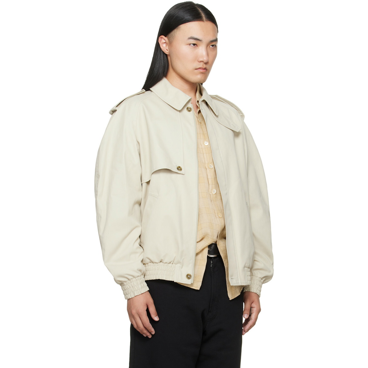 MM6 Maison Margiela Off-White Cotton Twill Jacket
