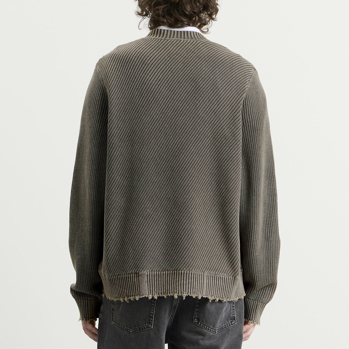 Won Hundred Men's Bently Diagonal Knit Sweater in Rock Ridge