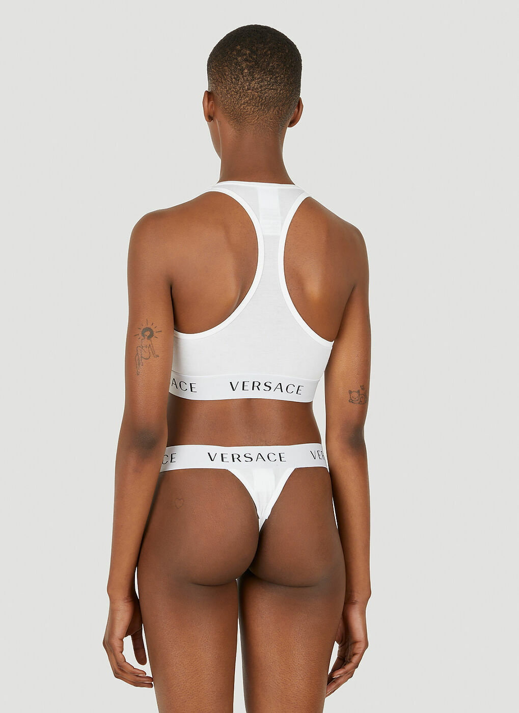 Versace Women's Logo Jacquard Bra in White