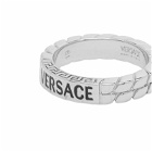 Versace Men's Logo Ring in Palladium