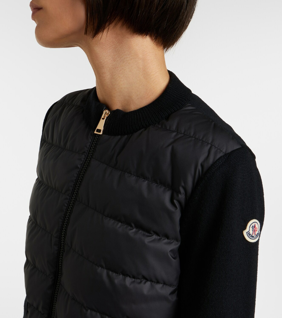 Moncler Down-paneled virgin wool cardigan