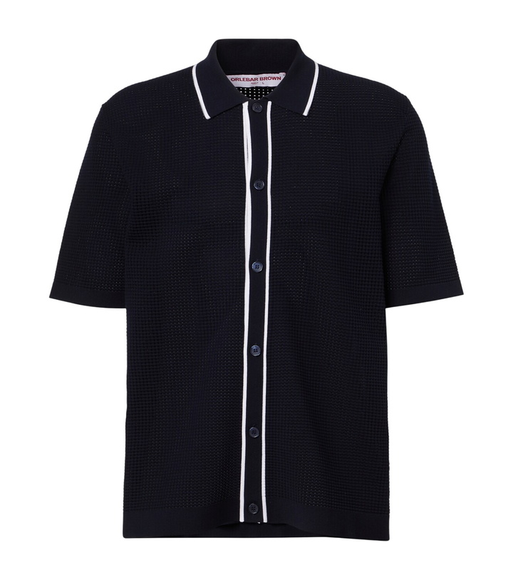Photo: Orlebar Brown Roddy waffle-knit bowling shirt