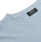 A.P.C. - Felix Mélange Organic Cotton-Jersey T-Shirt - Blue