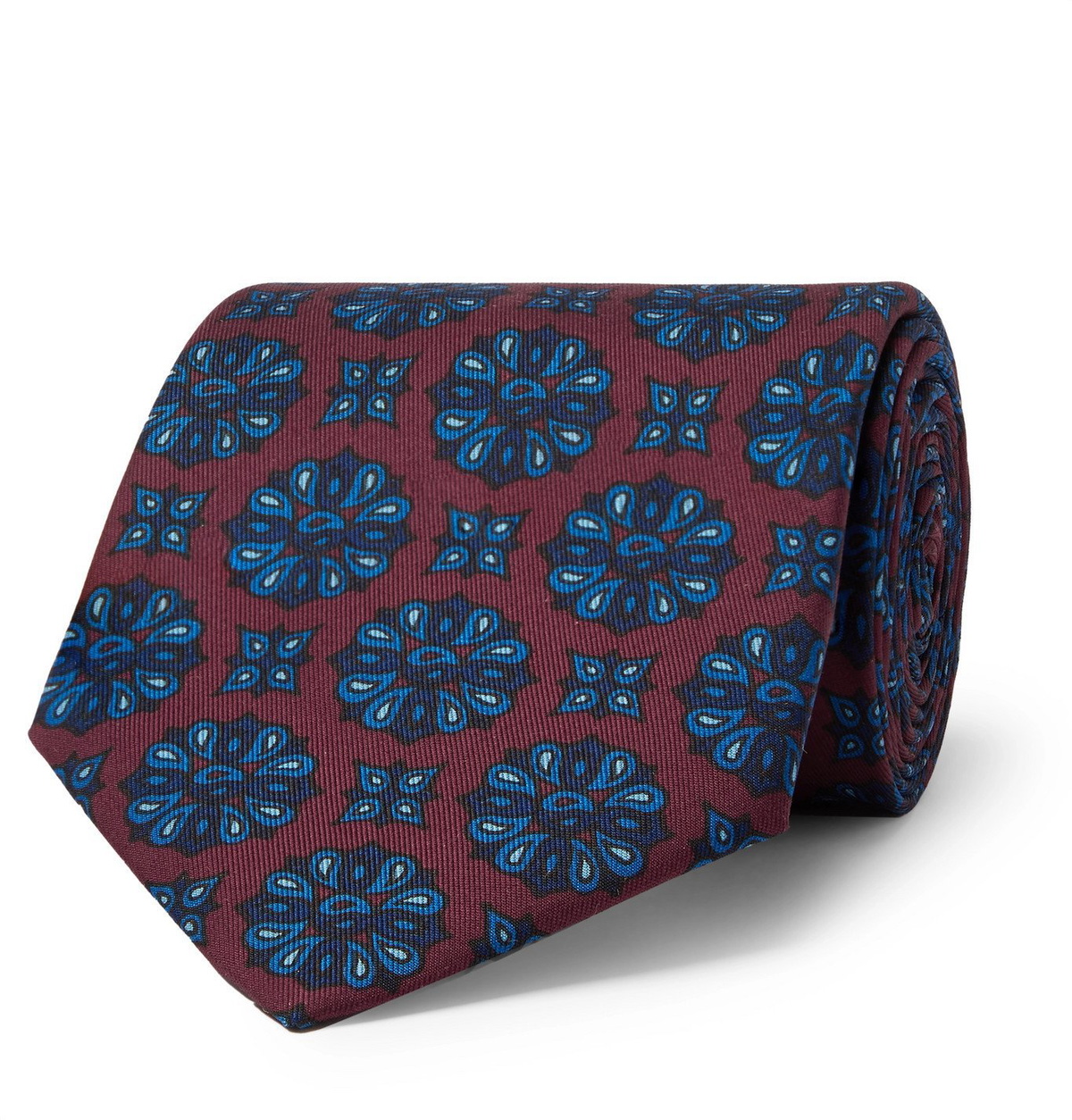 E.MARINELLA - 8.5cm Floral-Print Silk-Twill Tie - Red