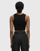 Patta Cropped Waffle Tank Top Black - Womens - Tops & Tanks