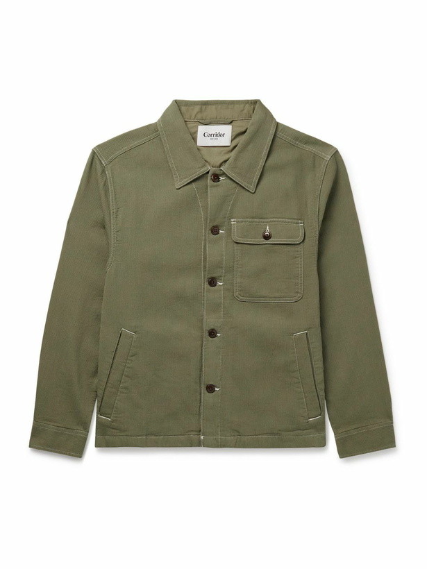 Photo: Corridor - Bedford Ribbed Cotton Overshirt - Green