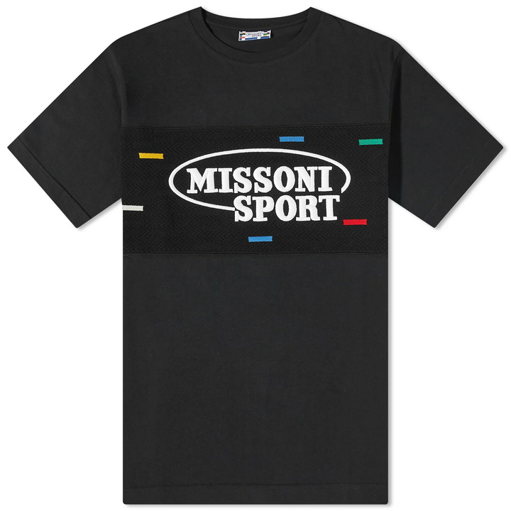 Photo: Missoni Men's Knit Sport Logo T-Shirt in Black/Heritage