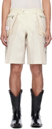 Mugler Off-White Technical Fabric Cargo Shorts