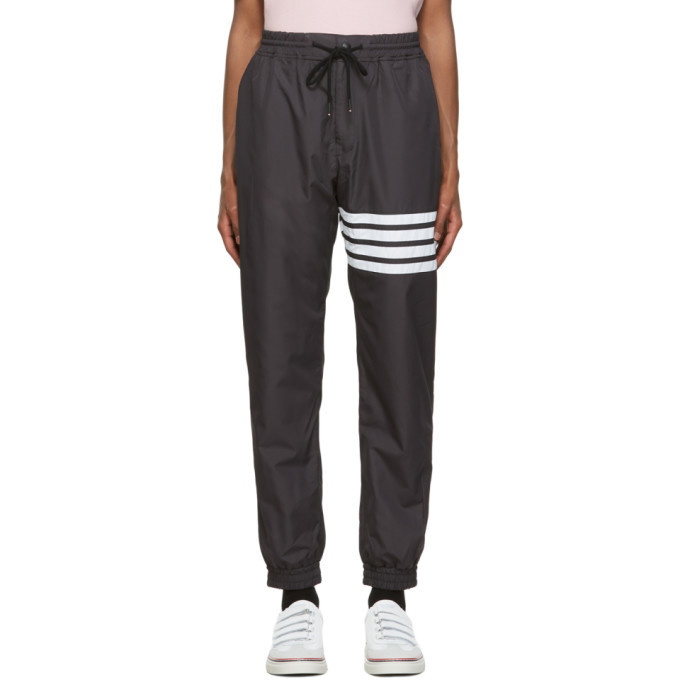 Photo: Thom Browne Grey Flyweight Tech 4-Bar Track Lounge Pants