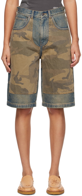 Photo: MadeMe Indigo Double-Knee Denim Shorts